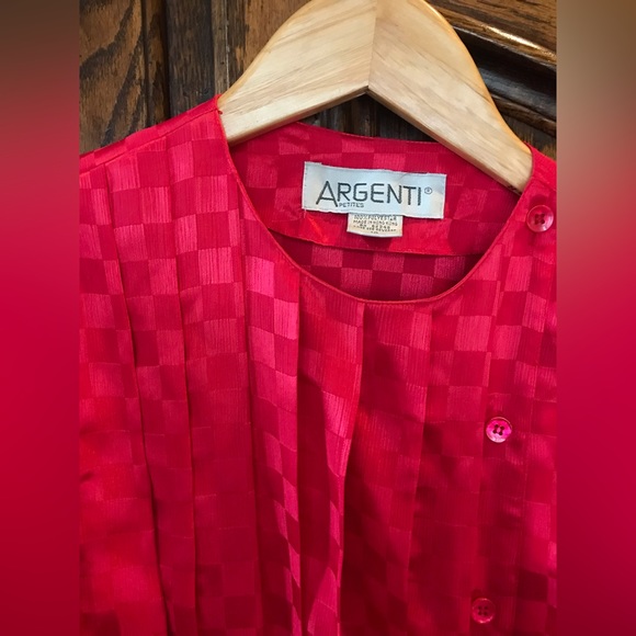 Vintage Argenti Dress Red Checkered Pattern Size 10 - Picture 4 of 6